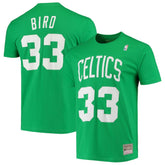 Mitchell & Ness Larry Bird Boston Celtics Hardwood Classics Stitch Name & Number T-Shirt
