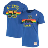 Mitchell & Ness Dikembe Mutombo Denver Nuggets Hardwood Classics Stitch Name & Number T-Shirt sale