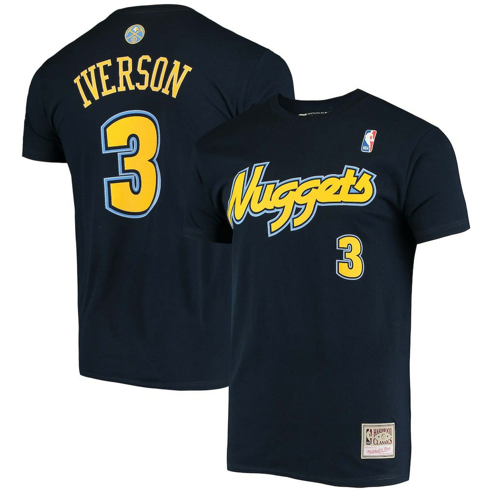 Mitchell & Ness Allen Iverson Denver Nuggets Hardwood Classics Stitch Name & Number T-Shirt sale