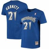 Mitchell & Ness Kevin Garnett Minnesota Timberwolves Hardwood Classics Stitch Name & Number T-Shirt