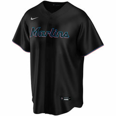 Black Miami Marlins Nike Alternate Replica Custom Jersey