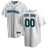 White Seattle Mariners Nike Home Replica Custom Jersey