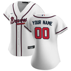 White Atlanta Braves Nike Women's Home Replica Custom Jersey