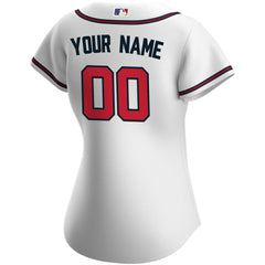 White Atlanta Braves Nike Women's Home Replica Custom Jersey