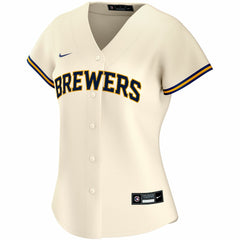 Cream Milwaukee Brewers Nike Women's Home Replica Custom Jersey