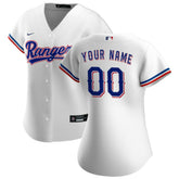 White Texas Rangers Nike Women's Home Replica Custom Jersey