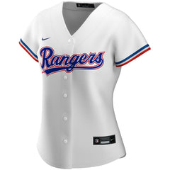 White Texas Rangers Nike Women's Home Replica Custom Jersey