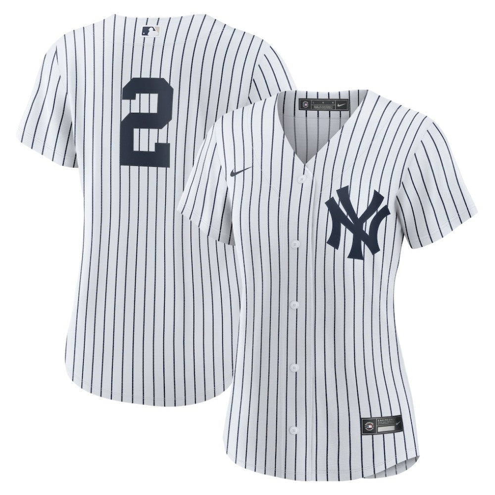 White/Navy Derek Jeter New York Yankees Nike Women's Home Replica Player Jersey