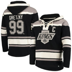 NHL Wayne Gretzky Los Angeles Kings '47 Retired Player Name & Number Lacer Pullover Hoodie