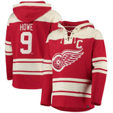 NHL Gordie Howe Detroit Red Wings '47 Retired Player Name & Number Lacer Pullover Hoodie
