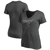 Heathered Charcoal Chicago White Sox Fanatics Women's Team Logo Lockup V-Neck T-Shirt