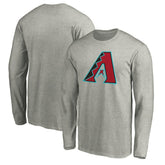 Heather Gray Arizona Diamondbacks Official Team Logo Long Sleeve T-Shirt