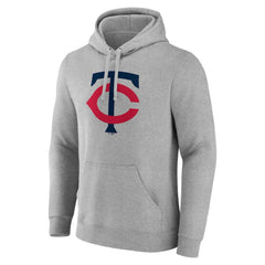 Heather Gray Minnesota Twins Official Logo Fitted Pullover Hoodie