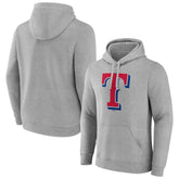 Heather Gray Texas Rangers Official Logo Fitted Pullover Hoodie