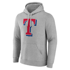 Heather Gray Texas Rangers Official Logo Fitted Pullover Hoodie
