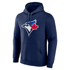 Navy Toronto Blue Jays Official Logo Fitted Pullover Hoodie