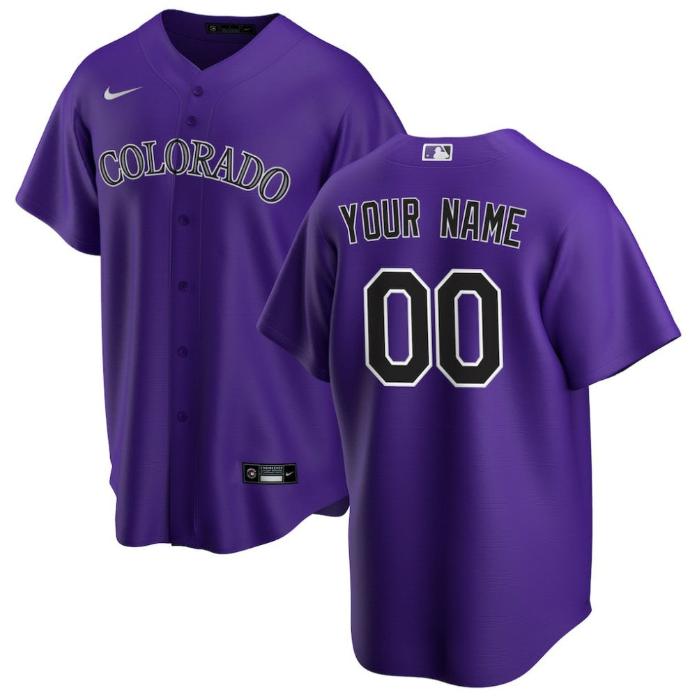 Purple Colorado Rockies Nike Alternate Replica Custom Jersey