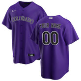 Purple Colorado Rockies Nike Alternate Replica Custom Jersey