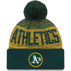 Green Athletics New Era Authentic Collection Sport Cuffed Knit Hat with Pom