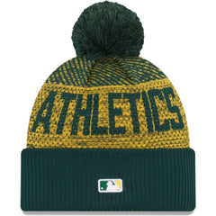 Green Athletics New Era Authentic Collection Sport Cuffed Knit Hat with Pom