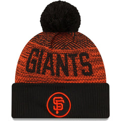 Black San Francisco Giants New Era Authentic Collection Sport Cuffed Knit Hat with Pom