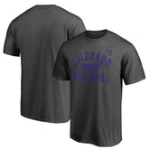 Charcoal Colorado Rockies Iconic Primary Pill T-Shirt