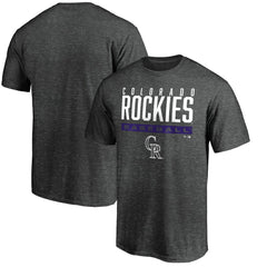Charcoal Colorado Rockies Win Stripe Logo T-Shirt