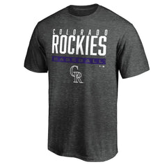Charcoal Colorado Rockies Win Stripe Logo T-Shirt