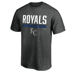 Charcoal Kansas City Royals Win Stripe Logo T-Shirt