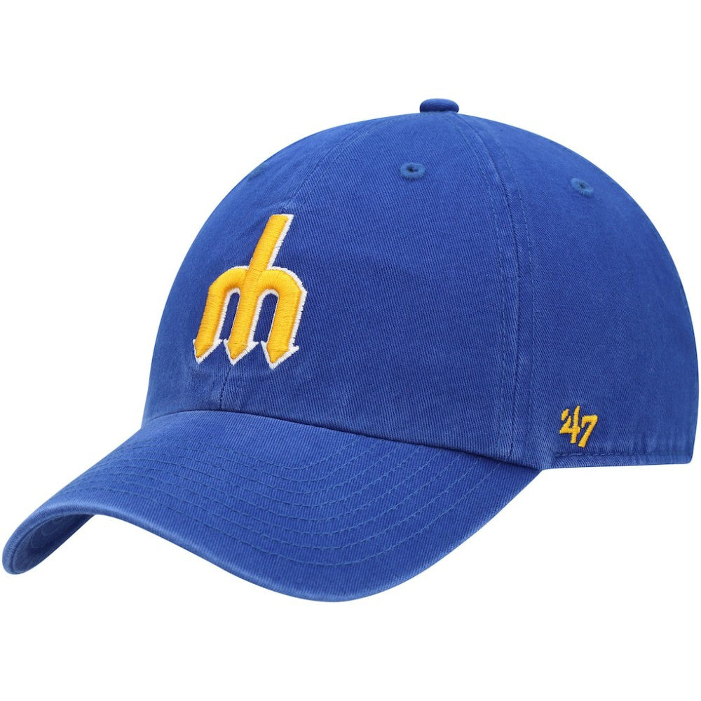 Royal Seattle Mariners '47 1977 Logo Cooperstown Collection Clean Up Adjustable Hat