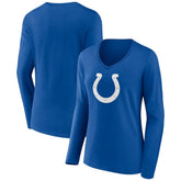 Women's Primary Team Logo Long Sleeve V-Neck T-Shirt - Indianapolis Colts T-shirts