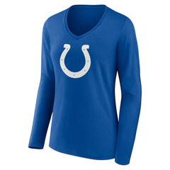 Women's Primary Team Logo Long Sleeve V-Neck T-Shirt - Indianapolis Colts T-shirts