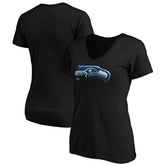 Women's Midnight Mascot Logo V-Neck T-Shirt - Seattle Seahawks T-shirts