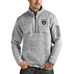 Antigua Fortune Quarter-Zip Pullover Jacket - Las Vegas Raiders Pullover