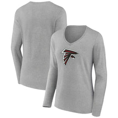Women's Primary Team Logo Long Sleeve V-Neck T-Shirt - Atlanta Falcons T-shirts