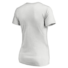 White Los Angeles Angels Women's Floral Arched Logo V-Neck T-Shirt