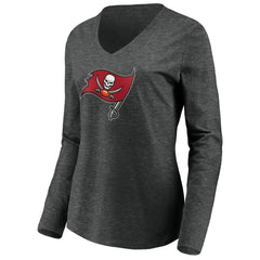 Women's Primary Logo Long Sleeve V-Neck T-Shirt - Tampa Bay Buccaneers T-shirts