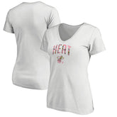 Miami Heat Women's Floral Arch V-Neck T-Shirt