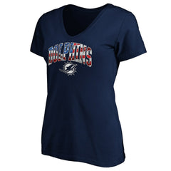 Logo Women's Banner Wave V-Neck T-Shirt - Miami Dolphins T-shirts