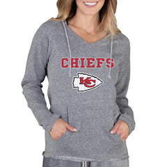 Concepts Sport Women's Mainstream Tri-Blend Raglan Hoodie V-Neck Top - Kansas City Chiefs Hoodies