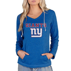Concepts Sport Women's Mainstream Tri-Blend Raglan Hoodie V-Neck Top - New York Giants Hoodies