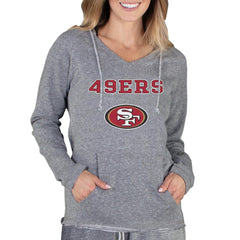 Concepts Sport Women's Mainstream Tri-Blend Raglan Hoodie V-Neck Top - San Francisco 49ers Hoodies