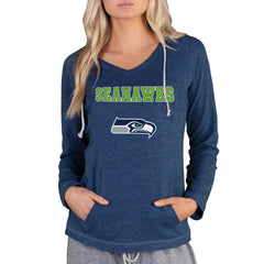 Concepts Sport Women's Mainstream Tri-Blend Raglan Hoodie V-Neck Top - Seattle Seahawks Hoodies