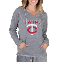 Gray Minnesota Twins Concepts Sport Women's Mainstream Terry Long Sleeve Hoodie Top