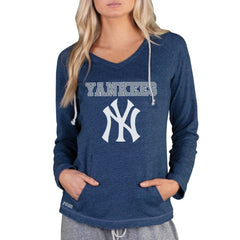 Navy New York Yankees Concepts Sport Women's Mainstream Terry Long Sleeve Hoodie Top