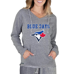 Gray Toronto Blue Jays Concepts Sport Women's Mainstream Terry Long Sleeve Hoodie Top