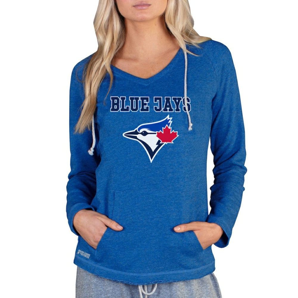 Royal Toronto Blue Jays Concepts Sport Women's Mainstream Terry Long Sleeve Hoodie Top