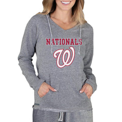 Gray Washington Nationals Concepts Sport Women's Mainstream Terry Long Sleeve Hoodie Top