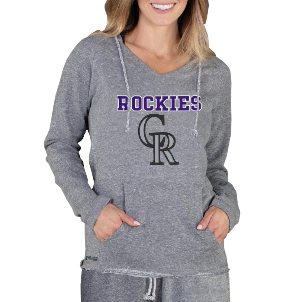 Gray Colorado Rockies Concepts Sport Women's Mainstream Terry Long Sleeve Hoodie Top