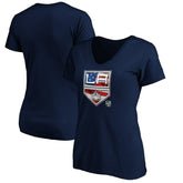 NHL Los Angeles Kings Women's Banner Wave Logo V-Neck T-Shirt T-Shirt